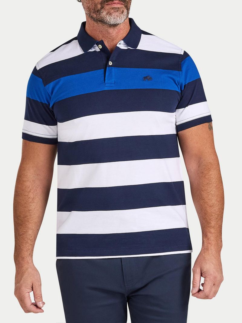 Men's Jersey Contrast Panel Polo