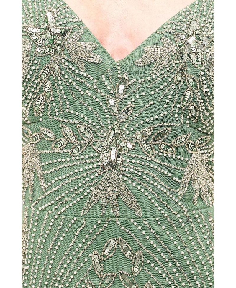 Women's Embellished Sequins Fitted Gown