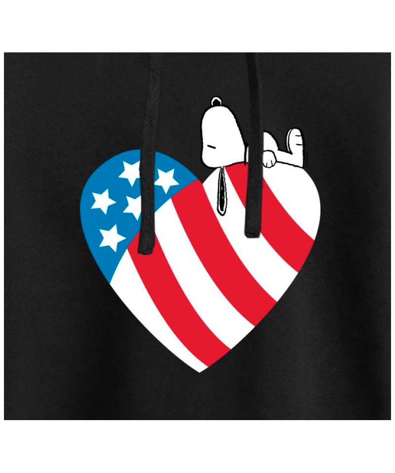 Trendy Juniors Peanuts Snoopy Flag Graphic Cropped Hoodie