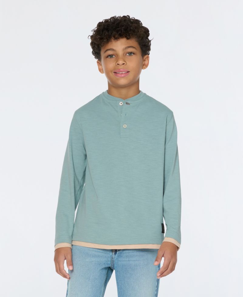 Big Boys Slub Jersey Henley T-Shirt
