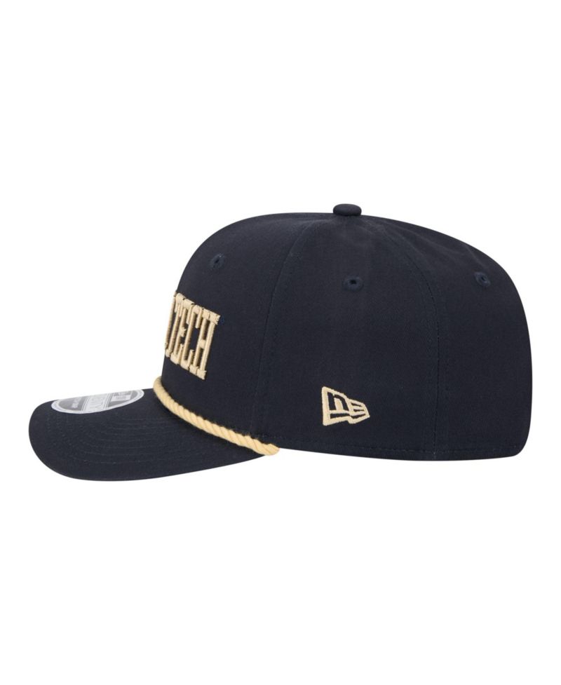 Men's Navy Georgia Tech Yellow Jackets Wordmark Rope 9SEVENTY Stretch-Snap Hat