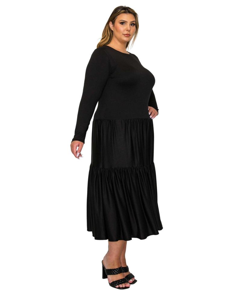 Plus Size Eliana Tiered Midi Dress
