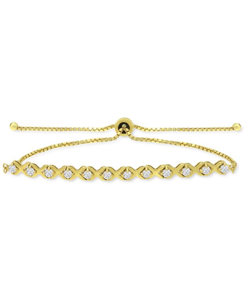 Cubic Zirconia XO Bolo Bracelet