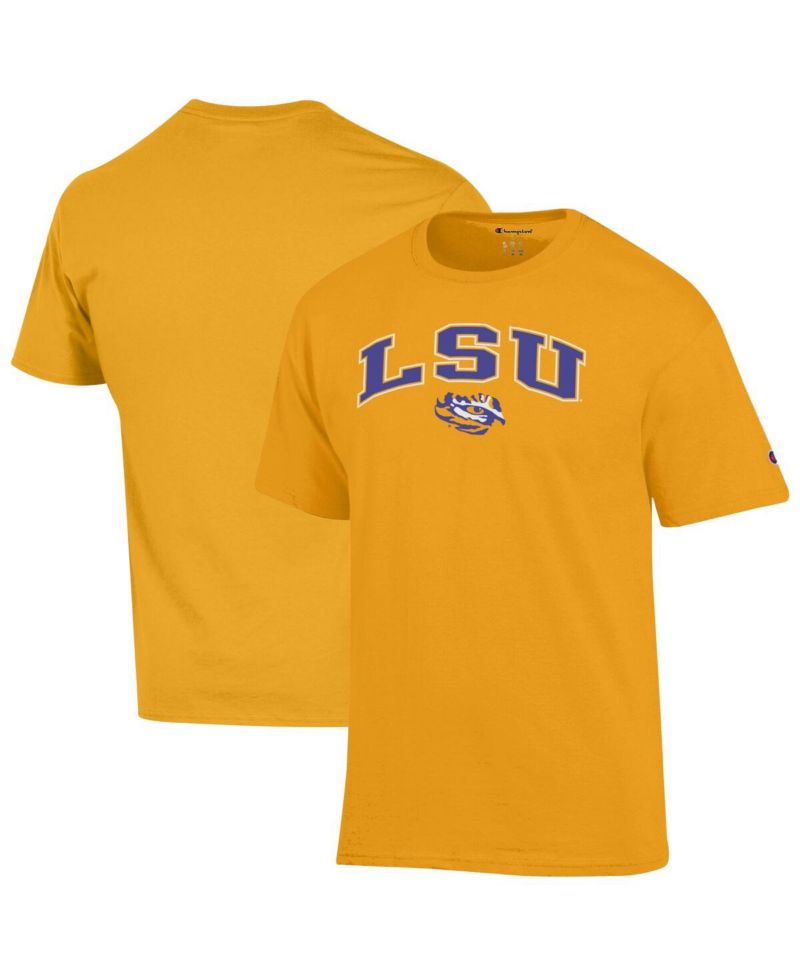 Men's Gold LSU Tigers Arch Over Logo T-Shirt