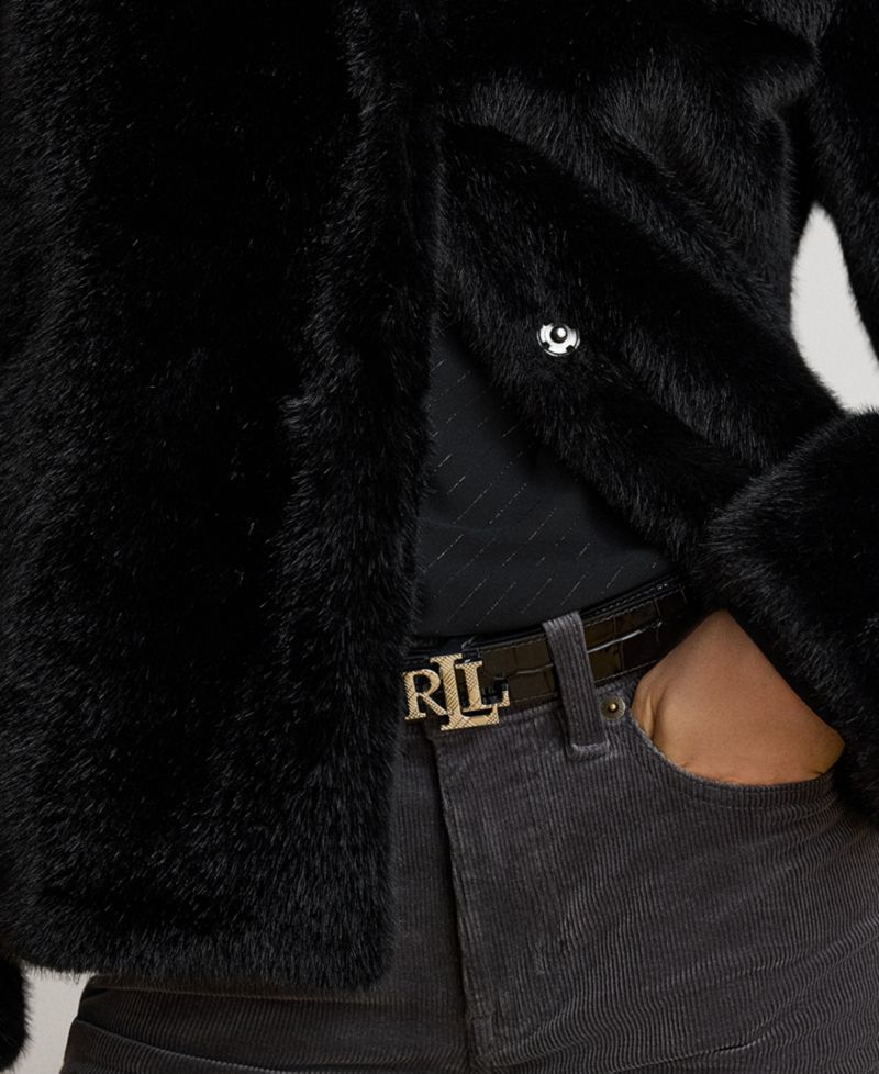 Women's Faux-Fur Collared Lined Coat