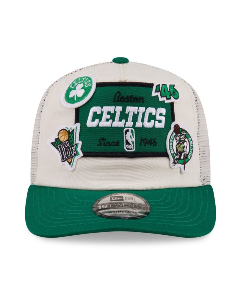 Men's Cream Boston Celtics Layered Patch 19TWENTY Adjustable Hat