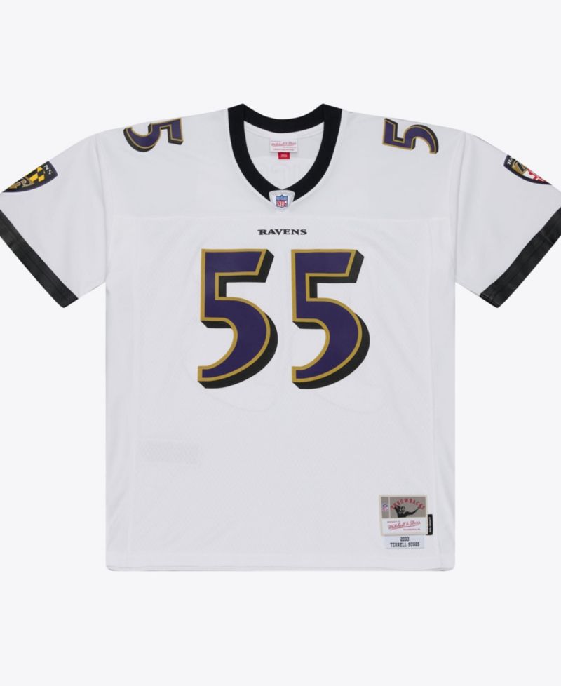 Men's Terrell Suggs White Baltimore Ravens 2003 Legacy Replica Player Jersey