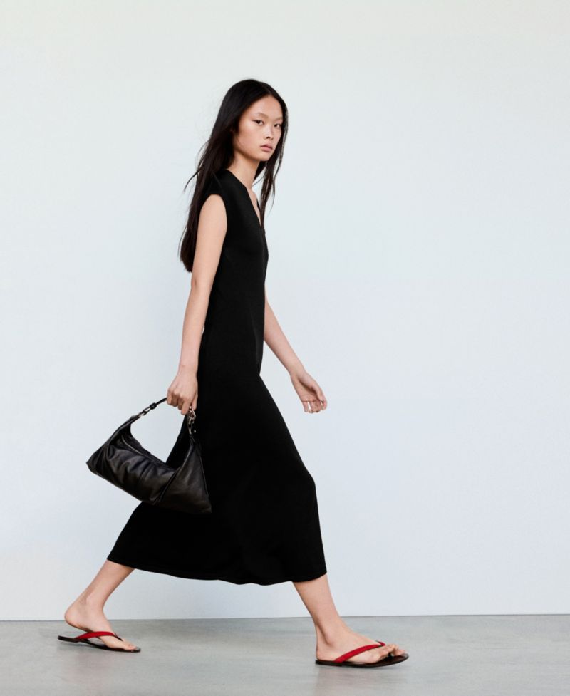 Women's V-Neck A-Line Midi Dress