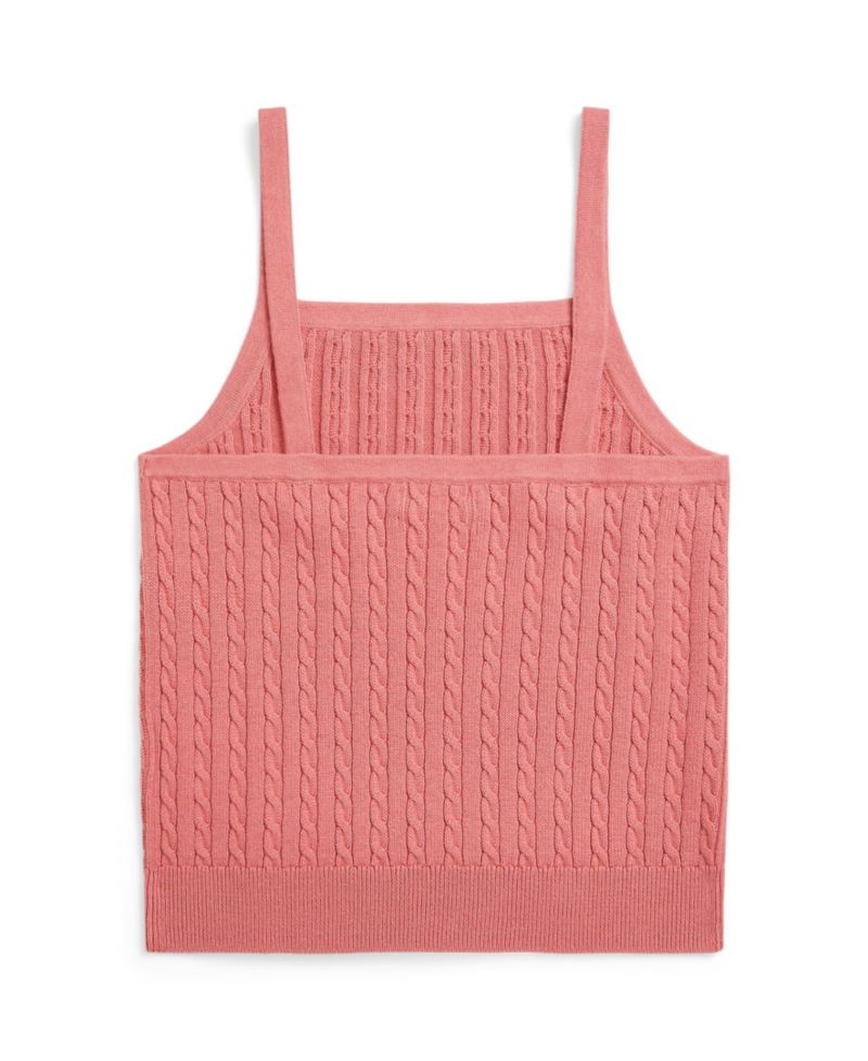 Girls' 7-16 Mini-Cable Square Neck Tank Top
