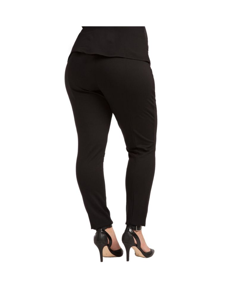 Plus Size Stretch Sheer Panel Ponte Legging