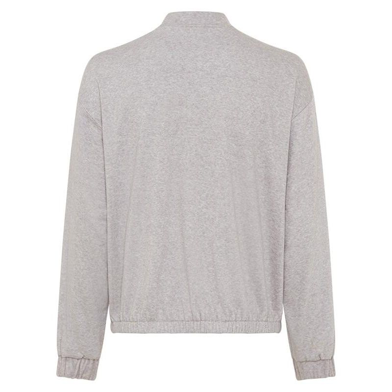 Women's Collarless Zip Front Jersey Jacket