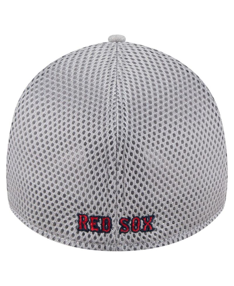 Men's Gray Boston Red Sox Visor Paint Splatter 39THIRTY Flex Hat