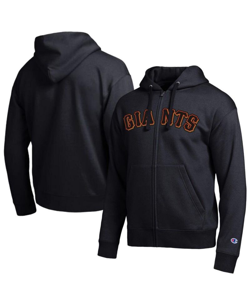 Men's San Francisco Giants Black All-Star Wordmark Full-Zip Hoodie