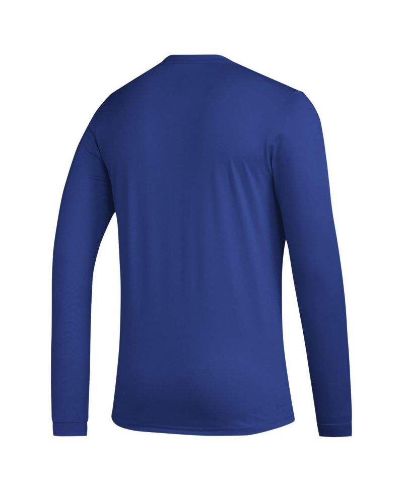 Men's Royal Kansas Jayhawks Primary Locker Logo Pre-game Long Sleeve T-shirt