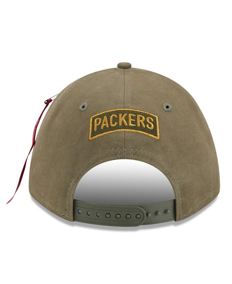 x Alpha Men's Industries Olive Green Bay Packers A-Frame 9FORTY Adjustable Hat