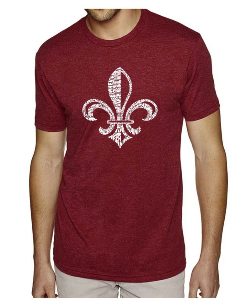 Men's Cotton/Poly Blend Word Art T-Shirt - When the Saints Go Marching In