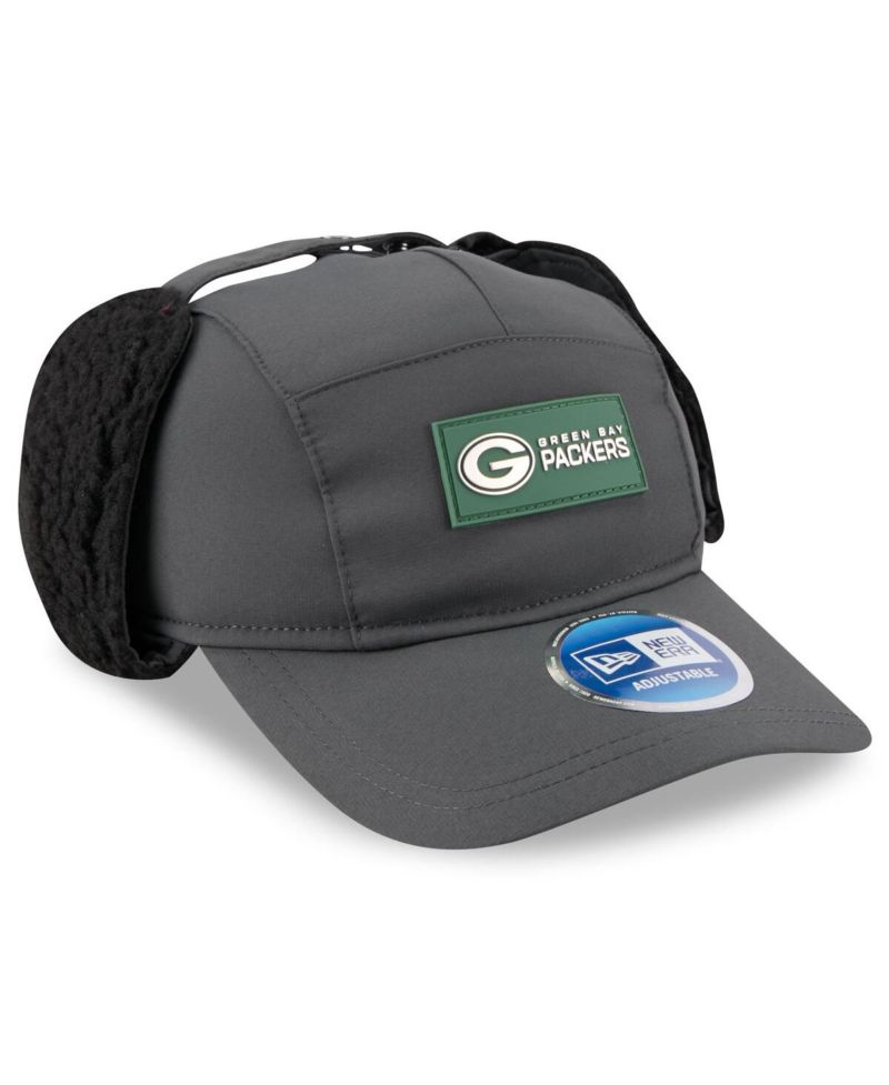 Men's Charcoal Green Bay Packers 2025 Sideline Cold Weather Runner Dog Ear Adjustable Hat