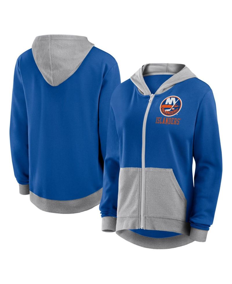Women's Royal New York Islanders Hit It French Terry Full-Zip Hoodie