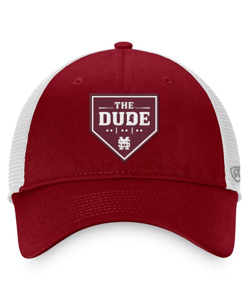 Men's Maroon Mississippi State Bulldogs The Dude Home Plate Snapback Trucker Hat