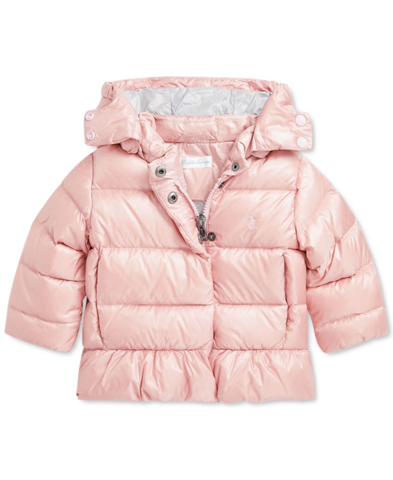 Baby Metallic Peplum Bomber Coat