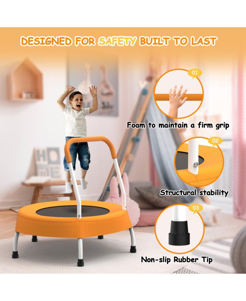 28-inch Toddler Trampoline for Kids 1 Year Plus with Handle, Baby Gifts for Boys and Girls, Indoor and Outdoor