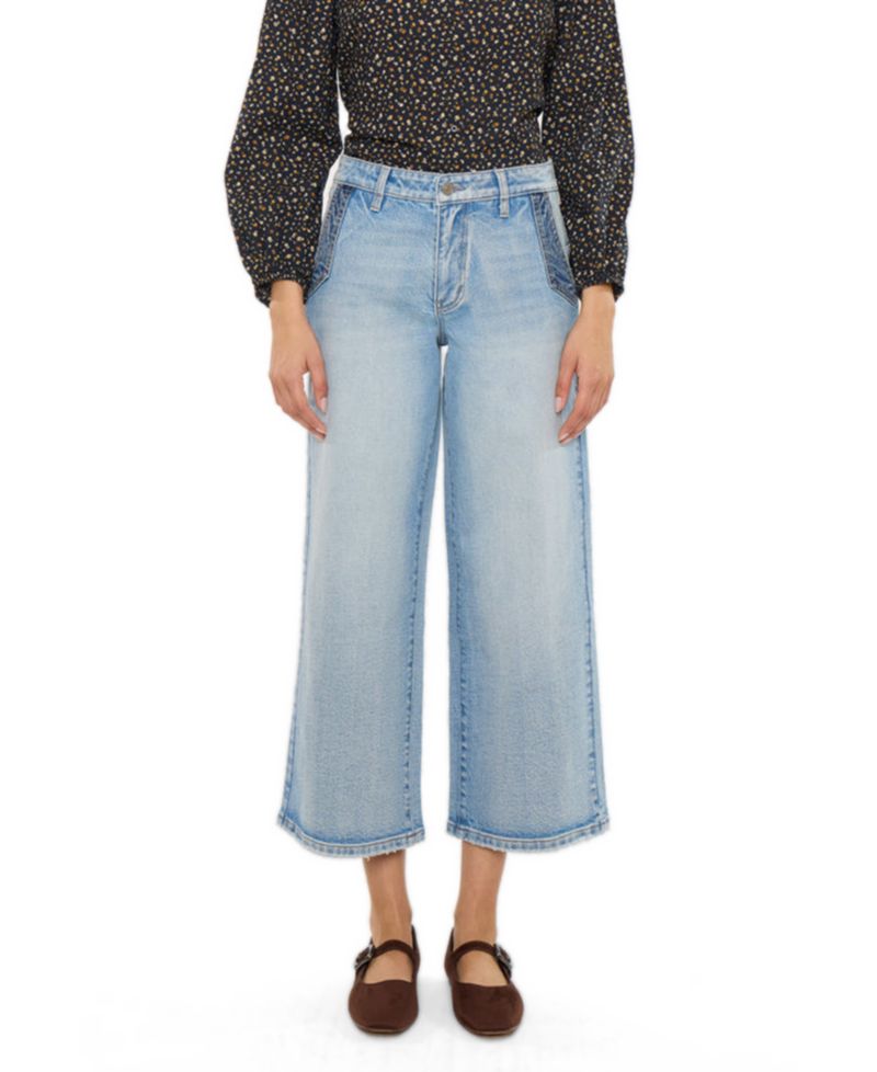 Women's Lorinne High Rise Cropped Wide Leg Jeans