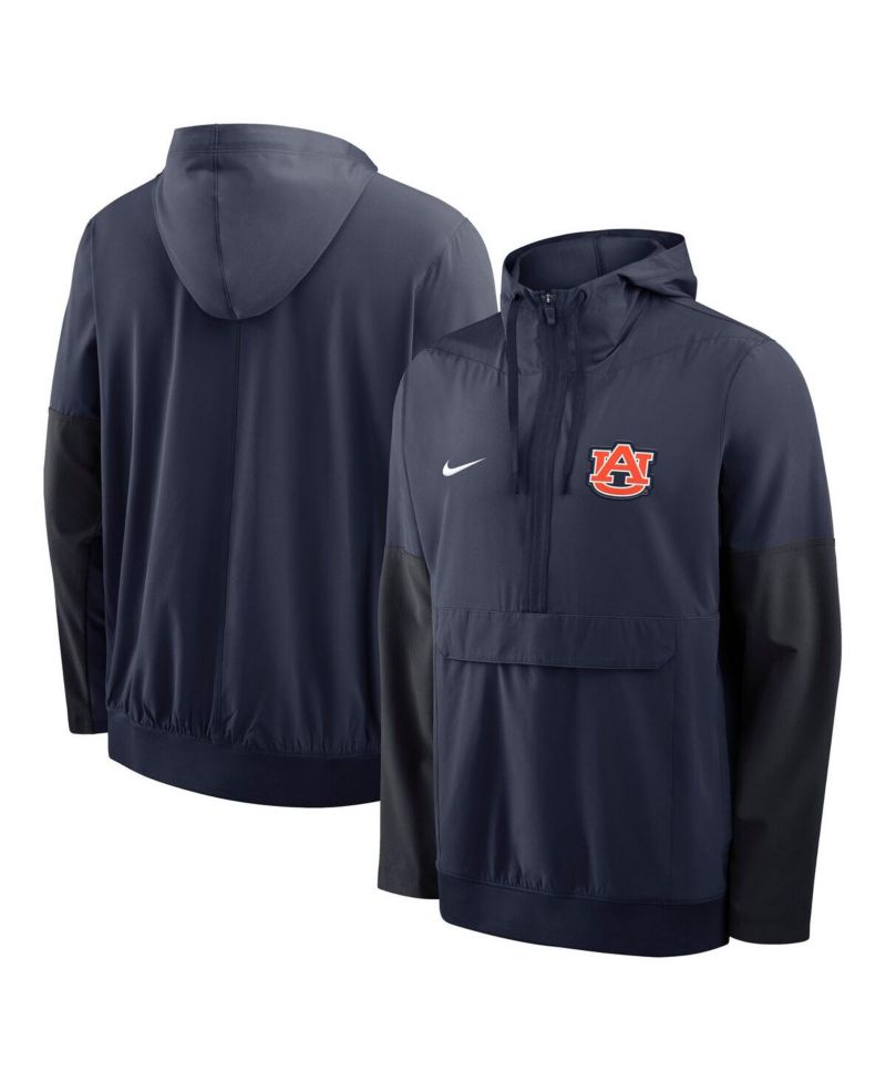 Men's Navy Auburn Tigers Anorak Half-Zip Hoodie Jacket