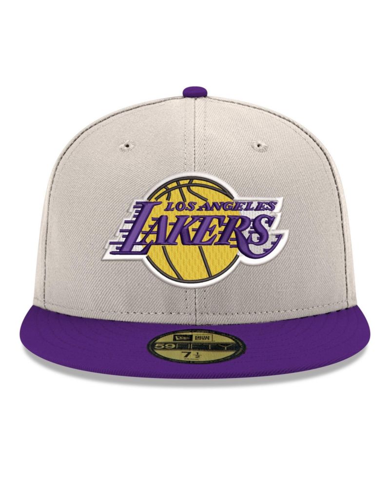 Men's Gray/Purple Los Angeles Lakers Chrome 59FIFTY Fitted Hat