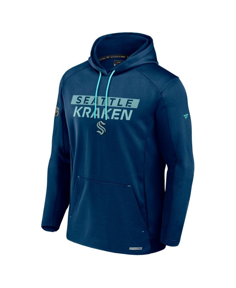 Men's Deep Sea Blue Seattle Kraken Authentic Pro Big & Tall Pullover Hoodie