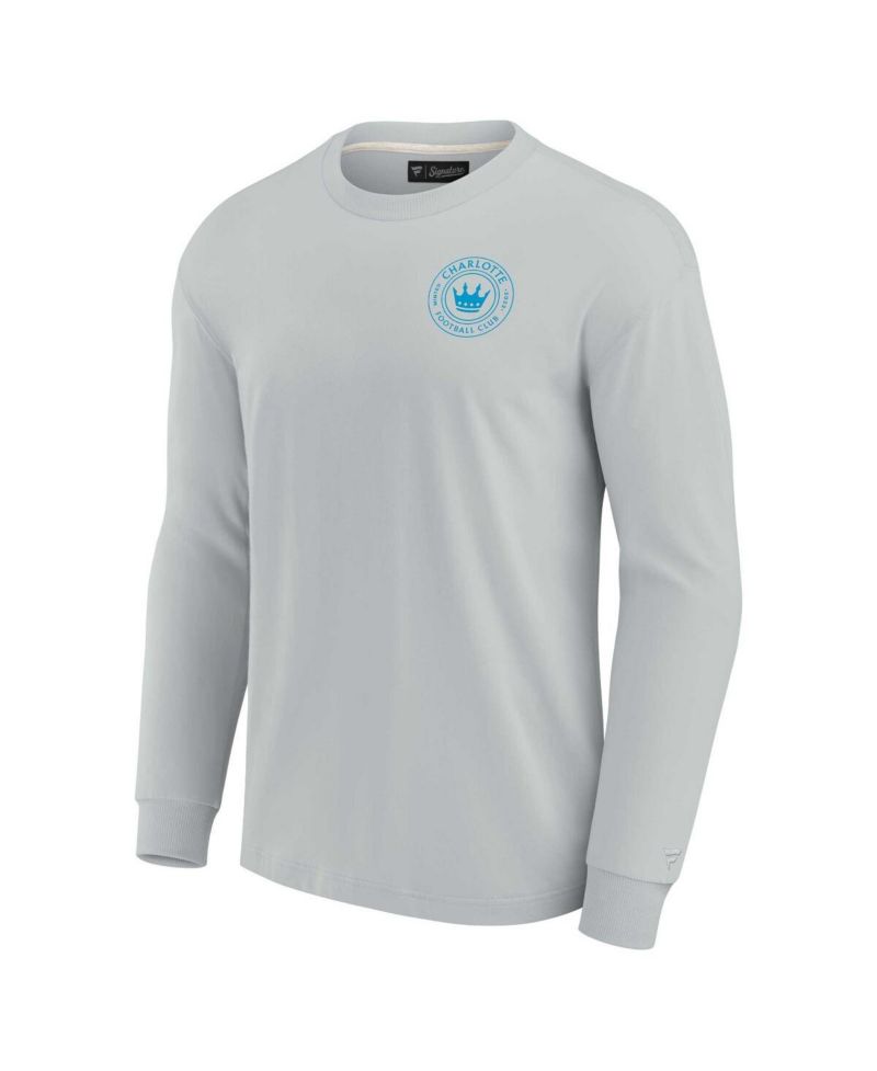 Men's and Women's Gray Charlotte FC Elements Super Soft Long Sleeve T-Shirt