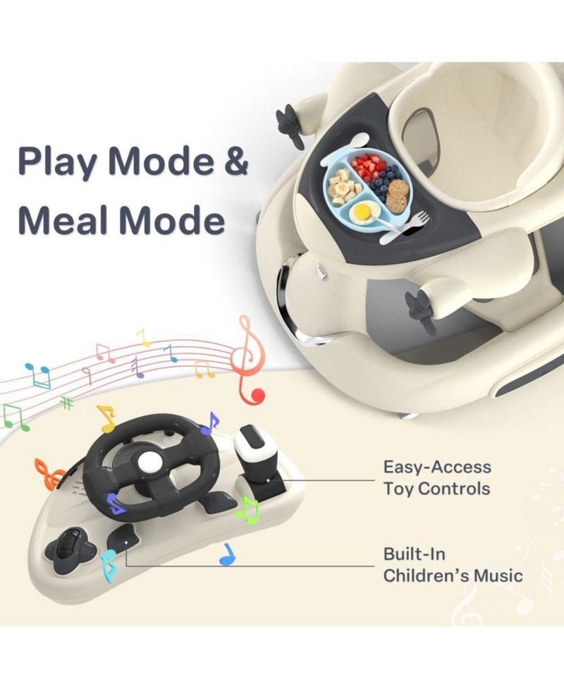 Convertible Baby Activity Walker with Adjustable Height, Foldable Design and Interactive Play Features