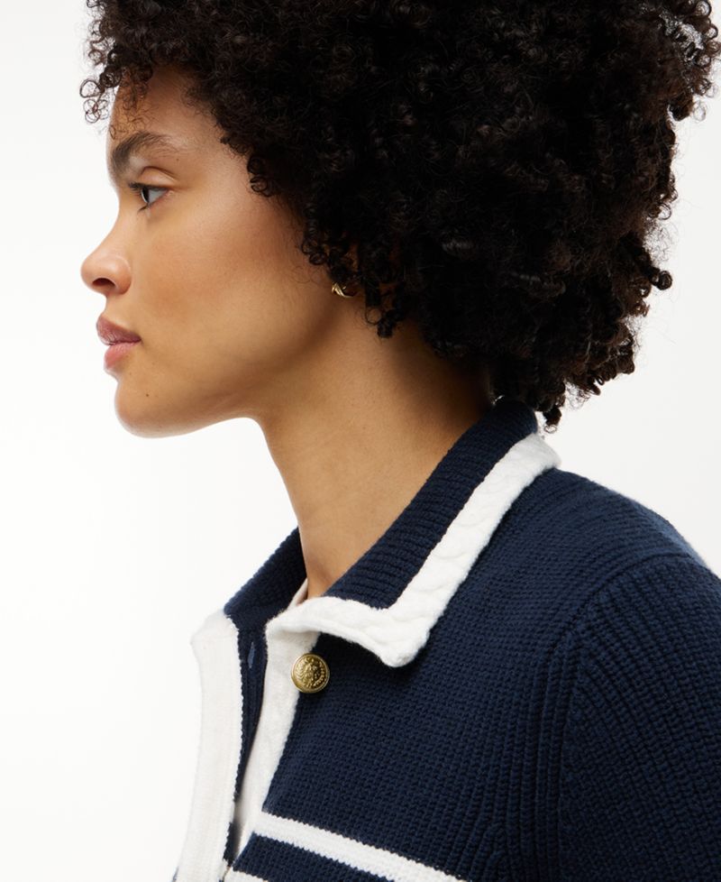 Women's Long-Sleeve Striped Knit Jacket