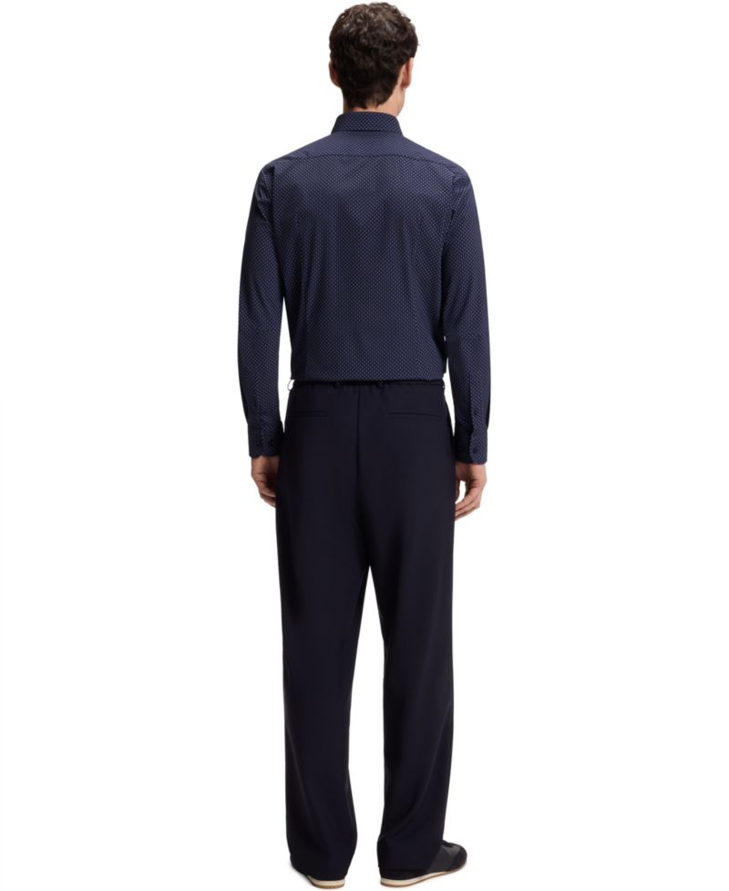 BOSS by Men's Printed Performance-Stretch Fabric Slim-Fit Dress Shirt