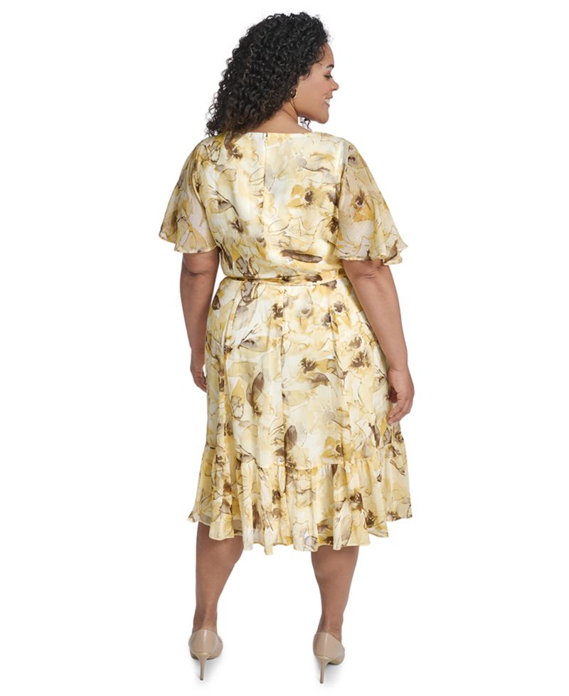 Plus Size Printed Midi Dress