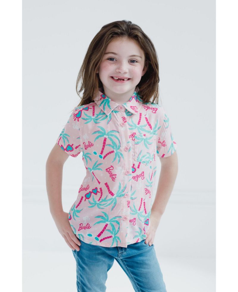 Girls' (6-20) Hawaiian Button-Down Dress Shirt