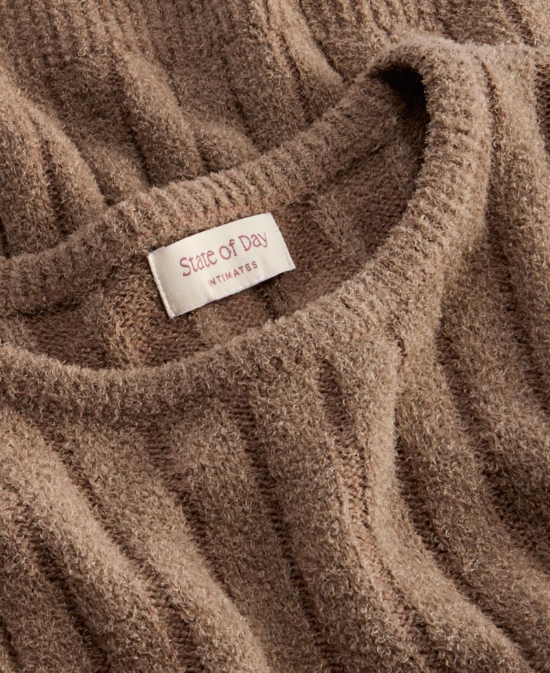 Women's Chenille Crewneck and Jogger Sweater Set