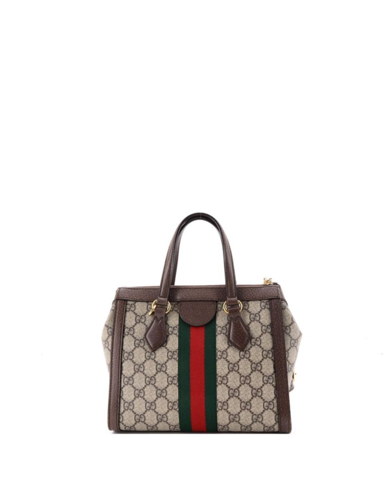 Small Ophidia Top Handle Tote GG Coated Canvas
