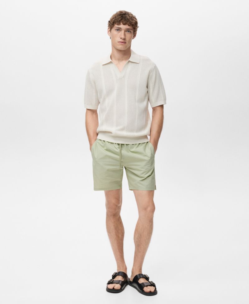 Men's Seersucker Swimming Trunks