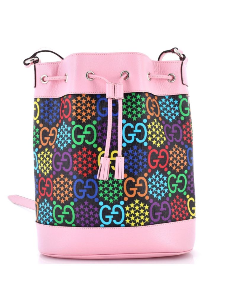 Medium Bucket Bag Psychedelic Print GG Coated Canvas