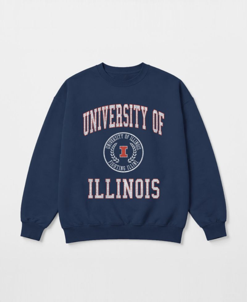 Women's Illinois Fighting Illini Prime Play Oversized Crewneck Graphic Sweatshirt