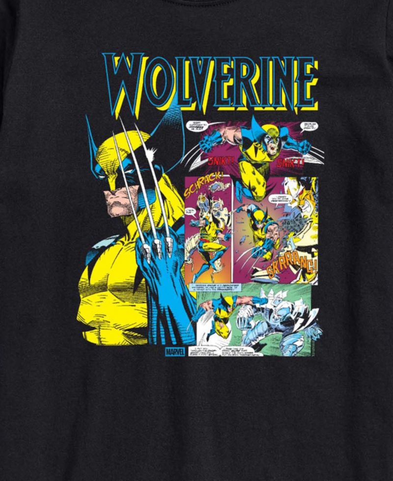 Men's Wolverine Comic Book Panels Short-Sleeve Graphic T-Shirt