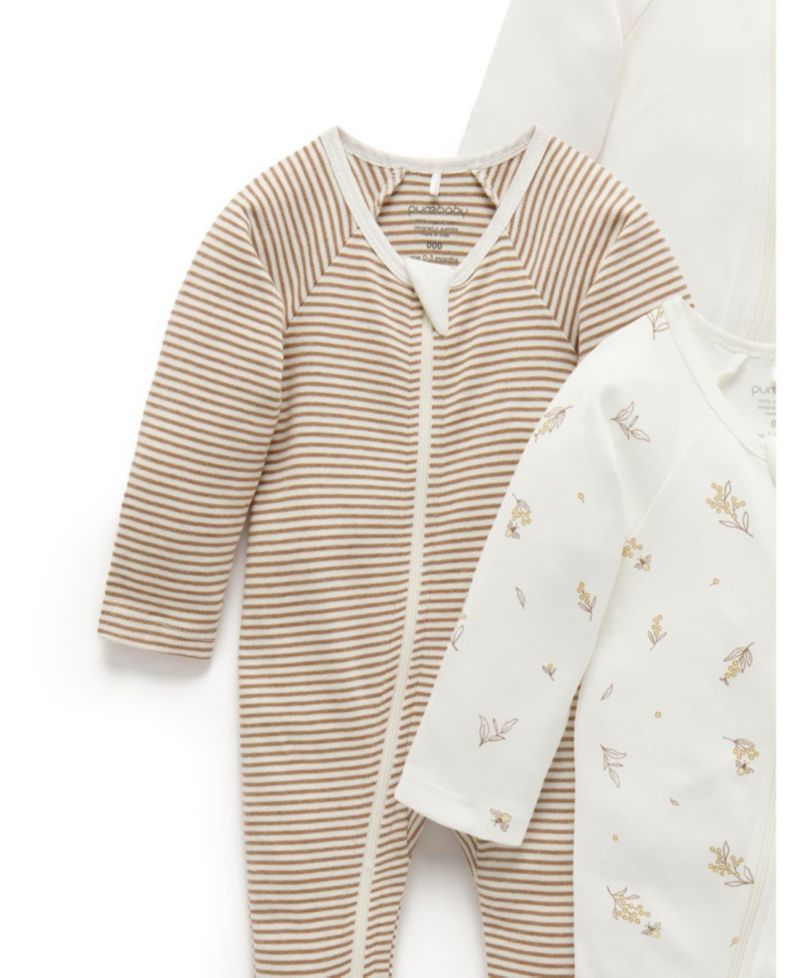 Baby Girl and Baby Boy Zip Coverall 4 Pack