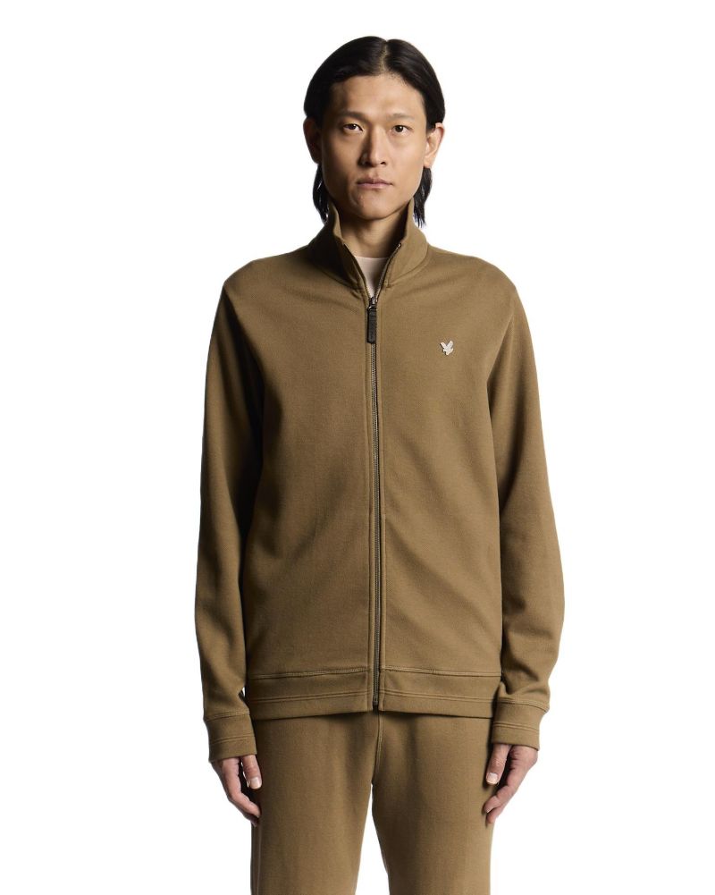 Men's Diagonal Weave Zip Through Sweatshirt
