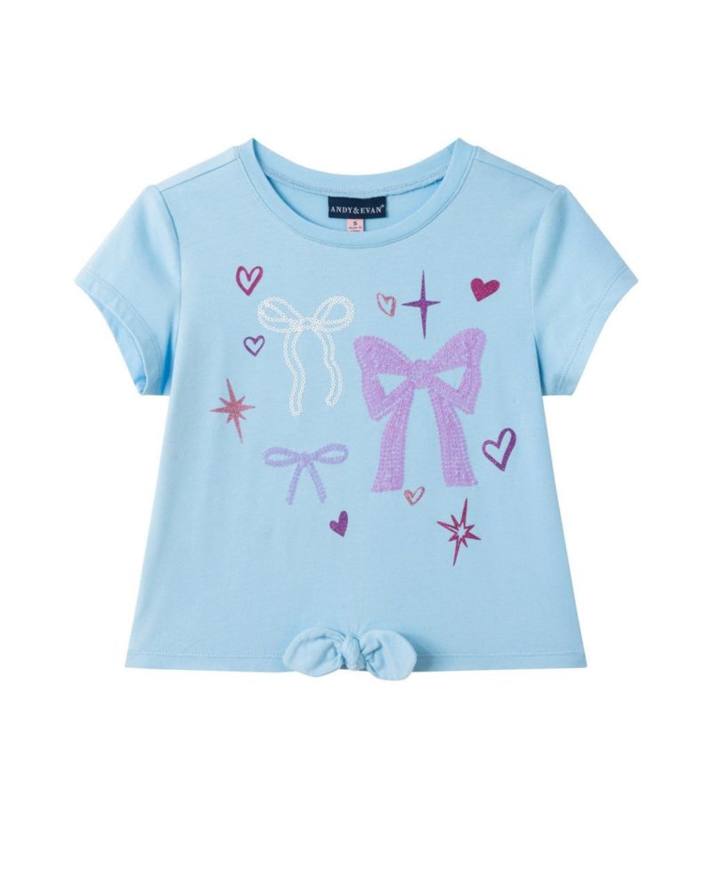 Toddler/Child ( size 2T to 6X ) Ombre Tie Front Tee and Tutu Skirt Set