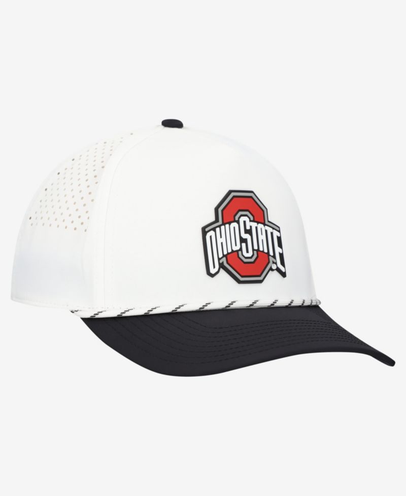Men's White/Black Ohio State Buckeyes Classic Adjustable Rope Hat