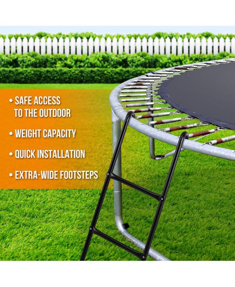 Galvanized Steel Extra-Wide Footsteps Trampoline Safety Ladder