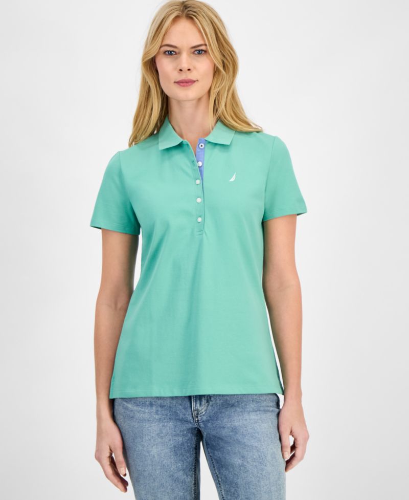 Women's Short-Sleeve Polo-Collar Shirt