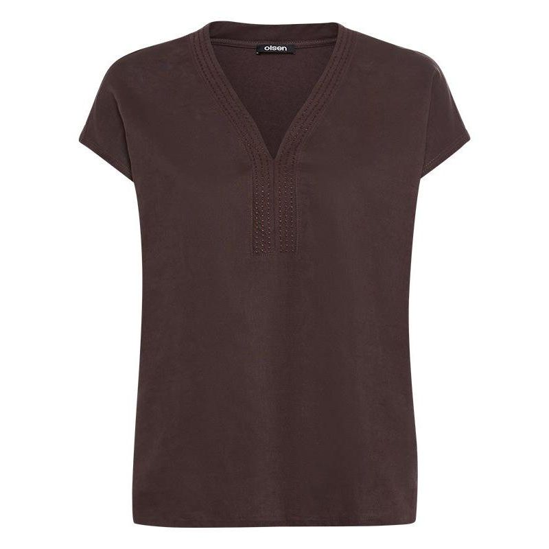 Women's Solid Mixed Media Tunic T-Shirt