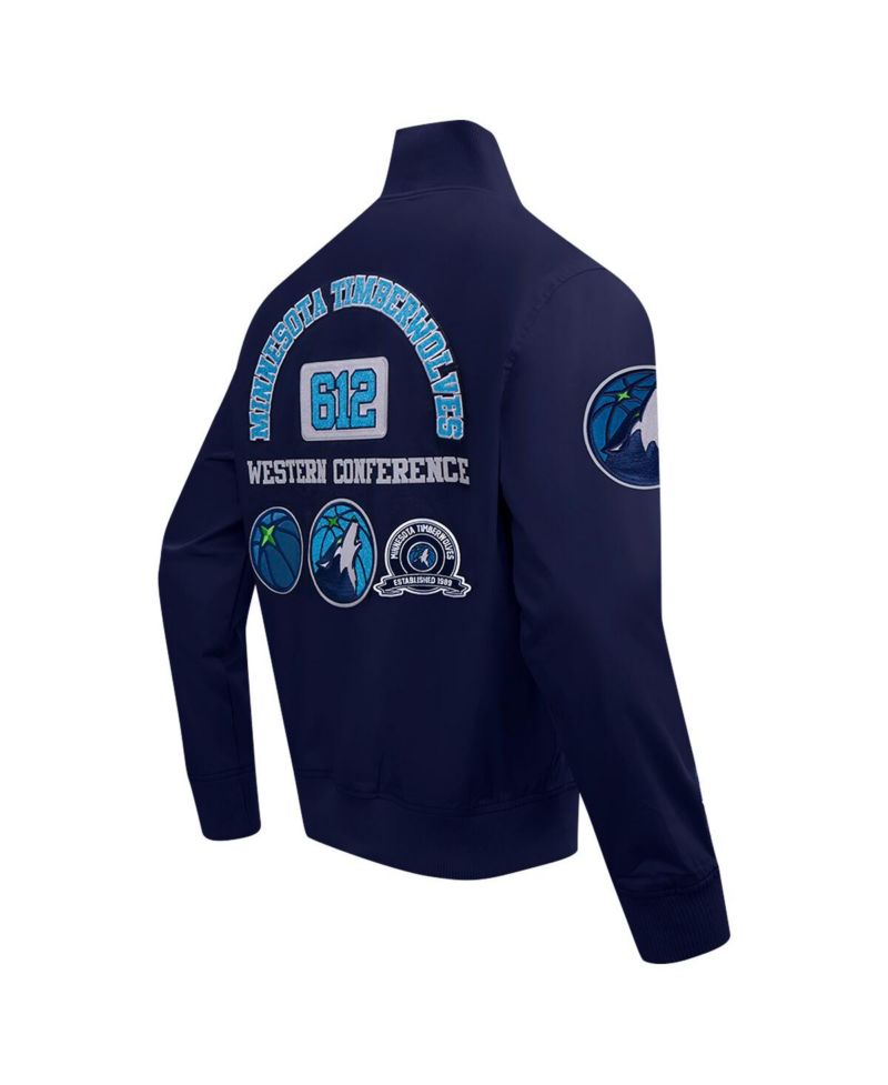 Men's Navy Minnesota Timberwolves Area Code Twill Full-Zip Jacket