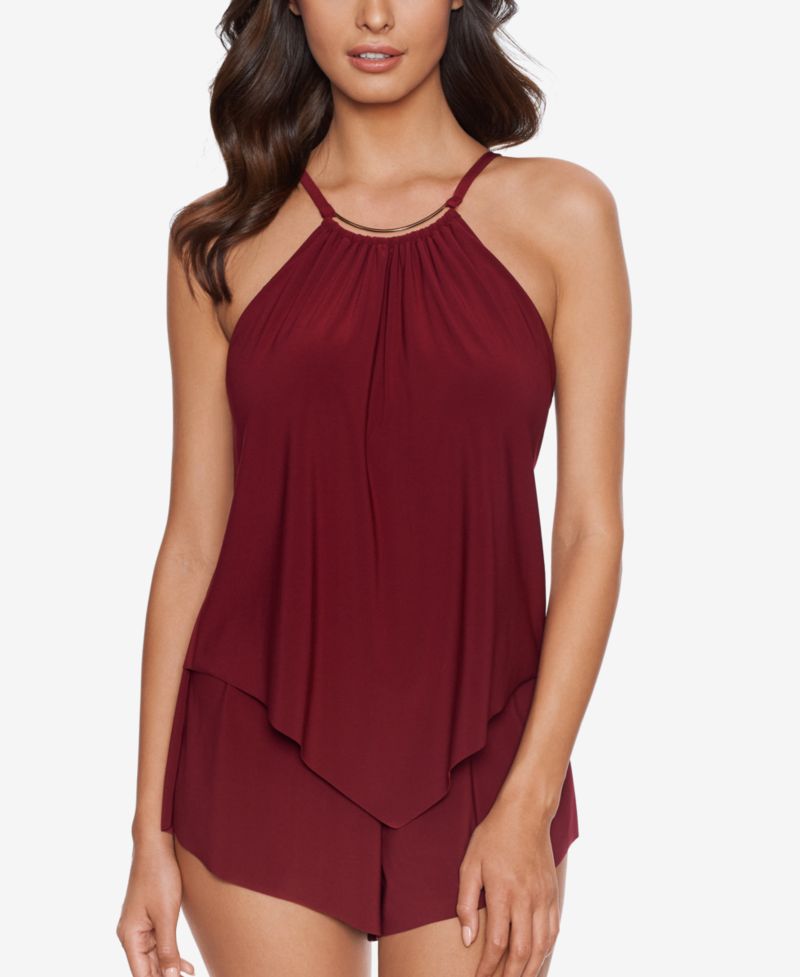 Women's Tummy Control Romper-Style One-Piece Swimsuit